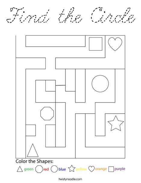 Find the Circle Coloring Page