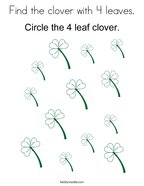 Find the clover with 4 leaves Coloring Page