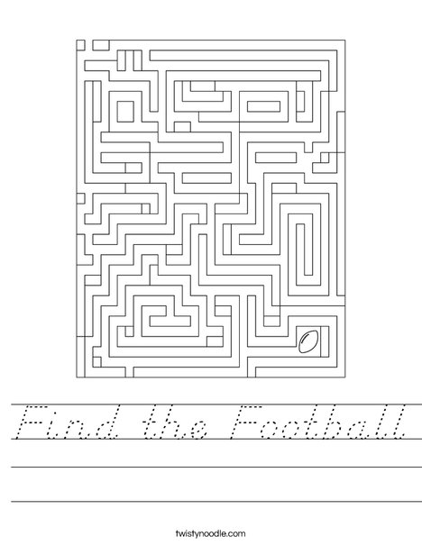 Find the Football Worksheet