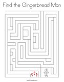 Find the Gingerbread Man Coloring Page