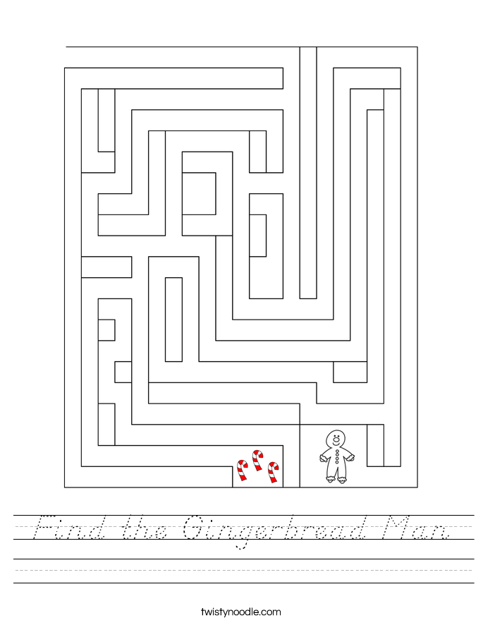 Find the Gingerbread Man Worksheet