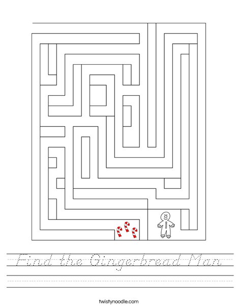 Find the Gingerbread Man Worksheet
