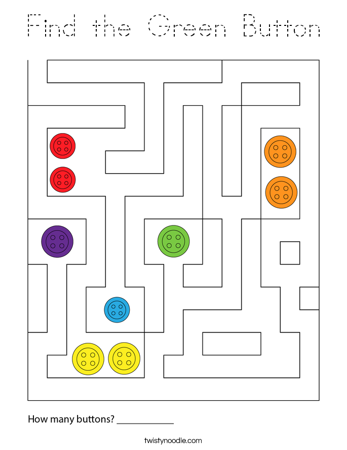 Find the Green Button Coloring Page