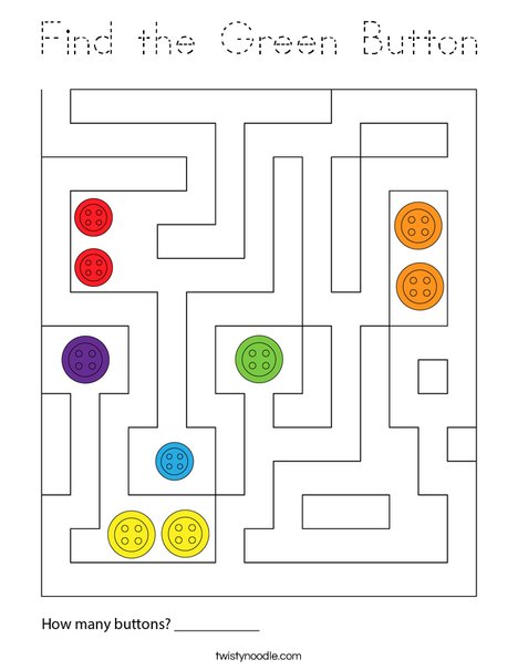 Find the Green Button Coloring Page