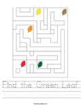 Find the Green Leaf Worksheet
