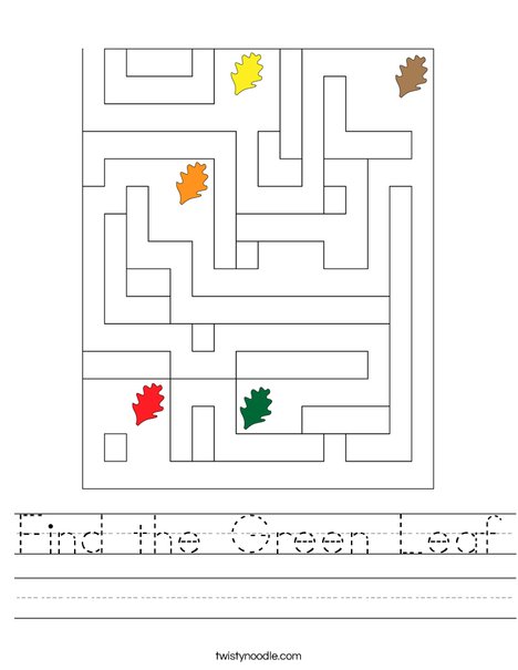 Find the Green Leaf Worksheet