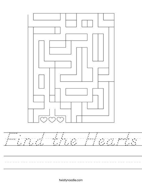 Find the Hearts Worksheet