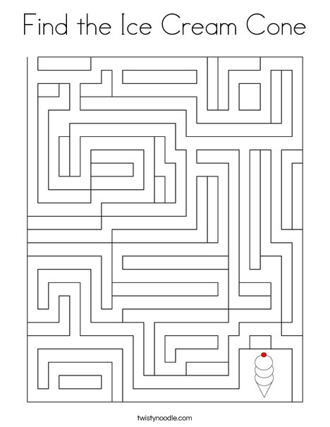 find the ice cream cone coloring page twisty noodle