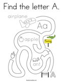 Find the letter A Coloring Page