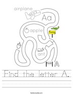 Find the letter A Handwriting Sheet