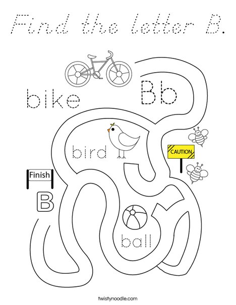 Find the letter B. Coloring Page