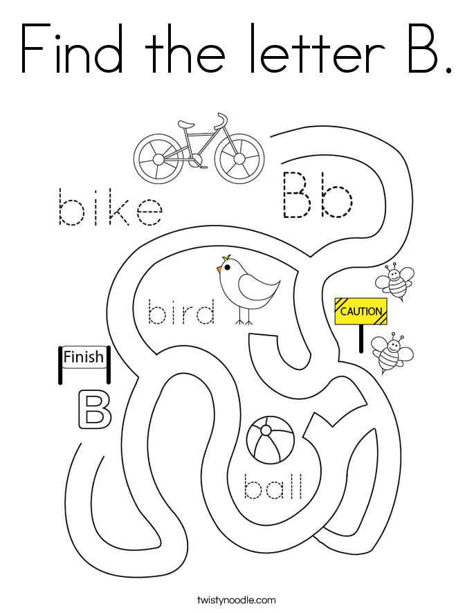 Find the letter B. Coloring Page