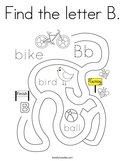 Find the letter B Coloring Page