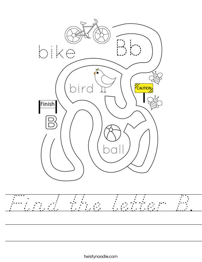 Find the letter B. Worksheet