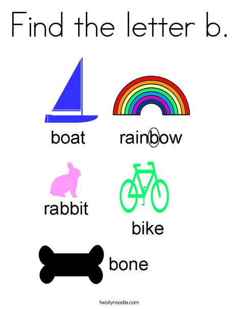 Find The Letter B Coloring Page Twisty Noodle Twisty noodle letter coloring pages, worksheets, and mini books. find the letter b coloring page