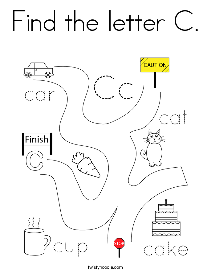 Find the letter C. Coloring Page