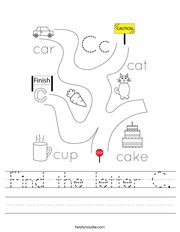 Find the letter C Handwriting Sheet