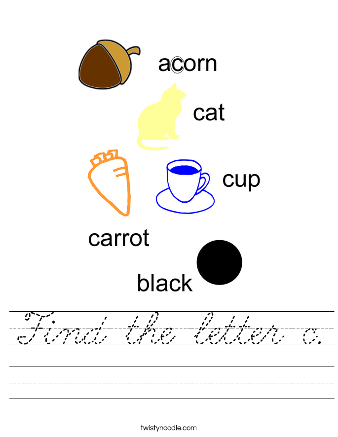 Find the letter c. Worksheet
