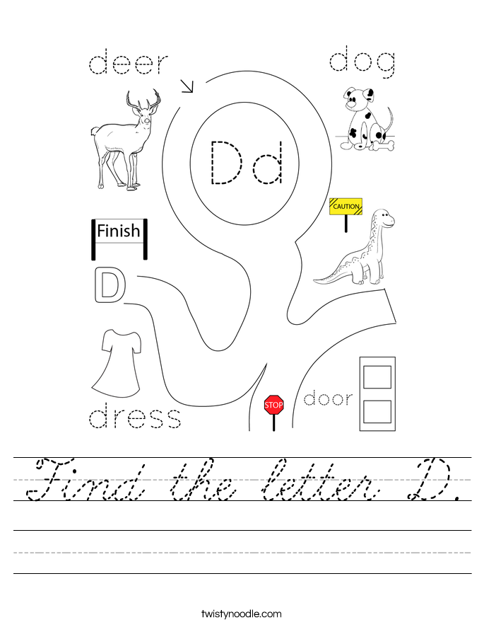 Find the letter D. Worksheet