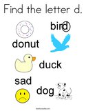 Find the letter d Coloring Page