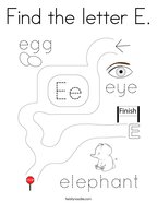 Find the letter E Coloring Page