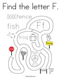 Find the letter F Coloring Page