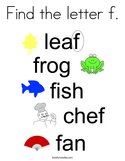 Find the letter f Coloring Page