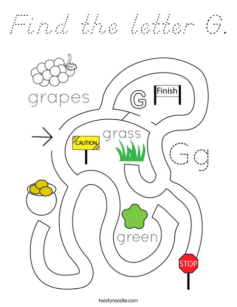 Find the letter G. Coloring Page