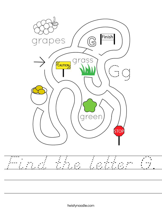 Find the letter G. Worksheet