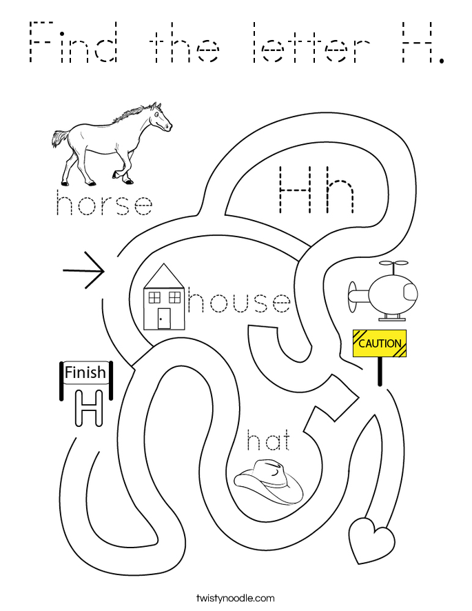 Find the letter H. Coloring Page