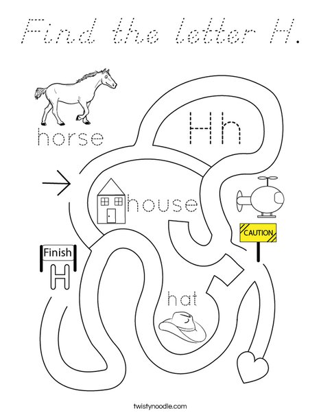 Find the letter H. Coloring Page