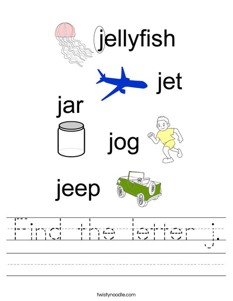 Find the letter j. Worksheet