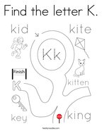 Find the letter K Coloring Page