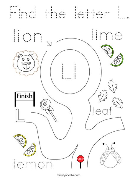 Find the letter L. Coloring Page