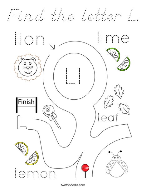 Find the letter L. Coloring Page