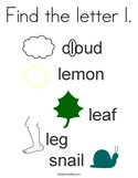 Find the letter l Coloring Page