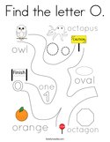 Find the letter O Coloring Page