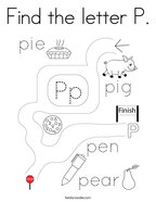 Find the letter P Coloring Page