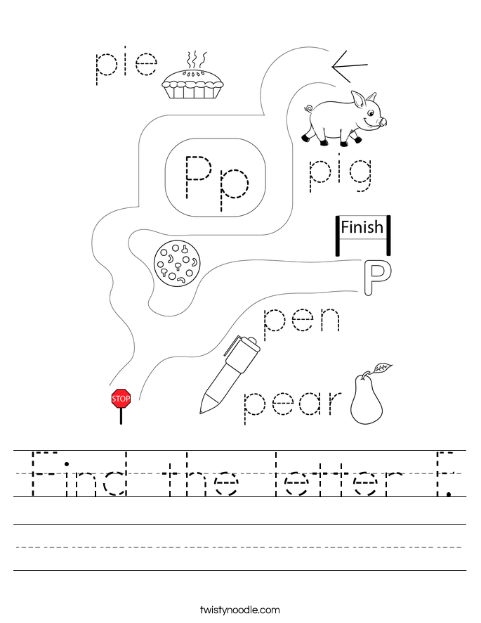 Find the letter P. Worksheet