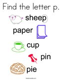 Find the letter p Coloring Page