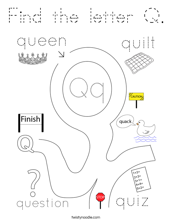 Find the letter Q. Coloring Page