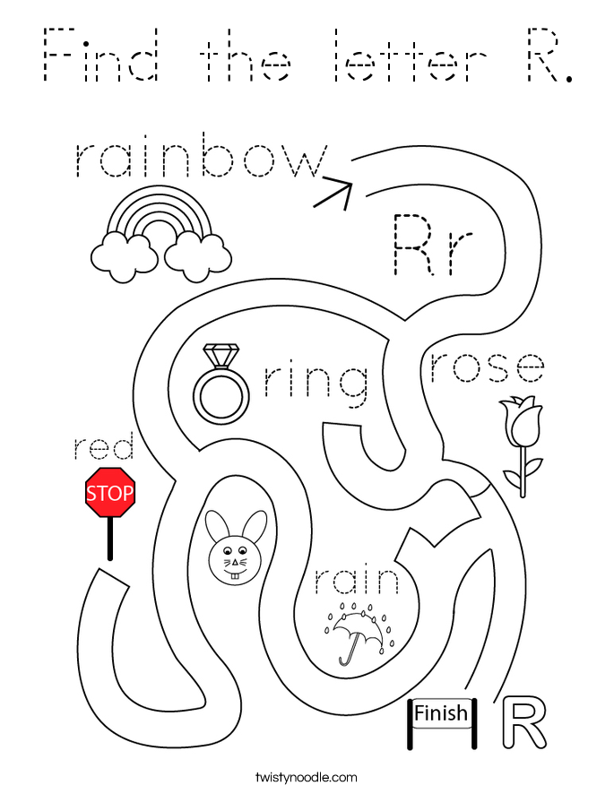 Find the letter R. Coloring Page