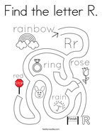 Find the letter R Coloring Page
