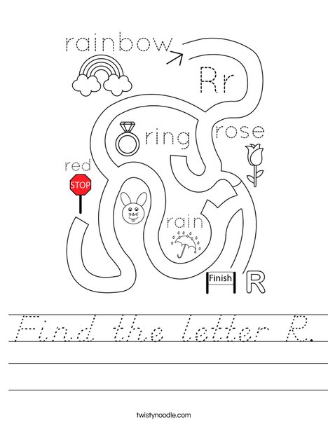 Find the letter R. Worksheet