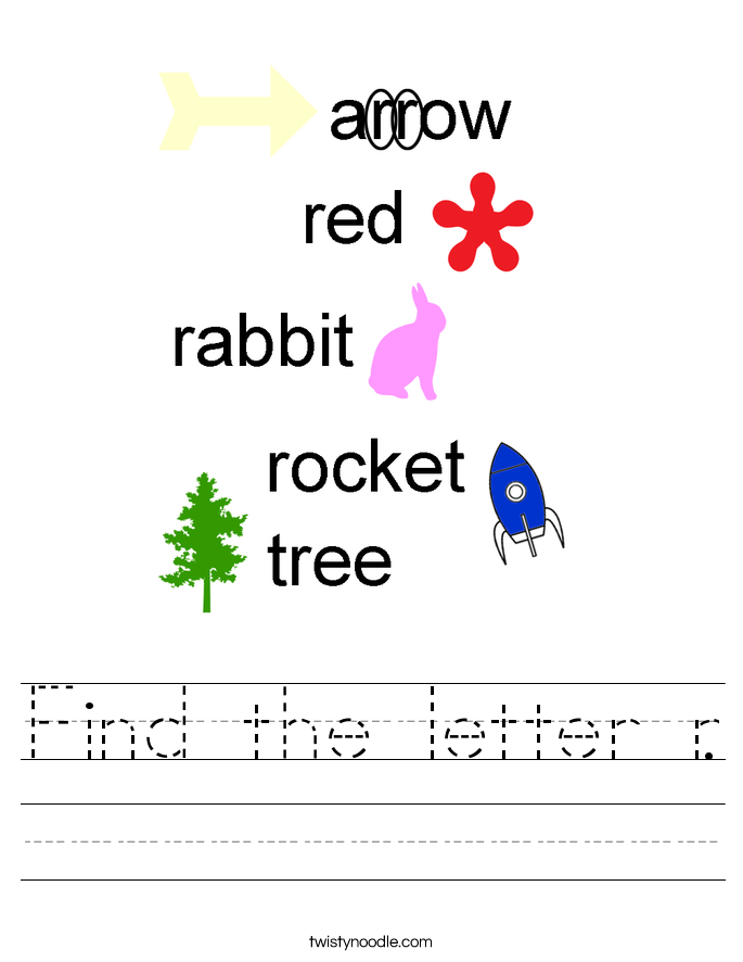 Find the letter r. Worksheet