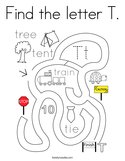 Find the letter T Coloring Page