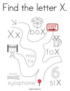 Find the letter X Coloring Page