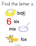Find the letter x Coloring Page