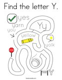 Find the letter Y Coloring Page
