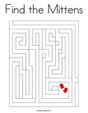 Find the Mittens Coloring Page